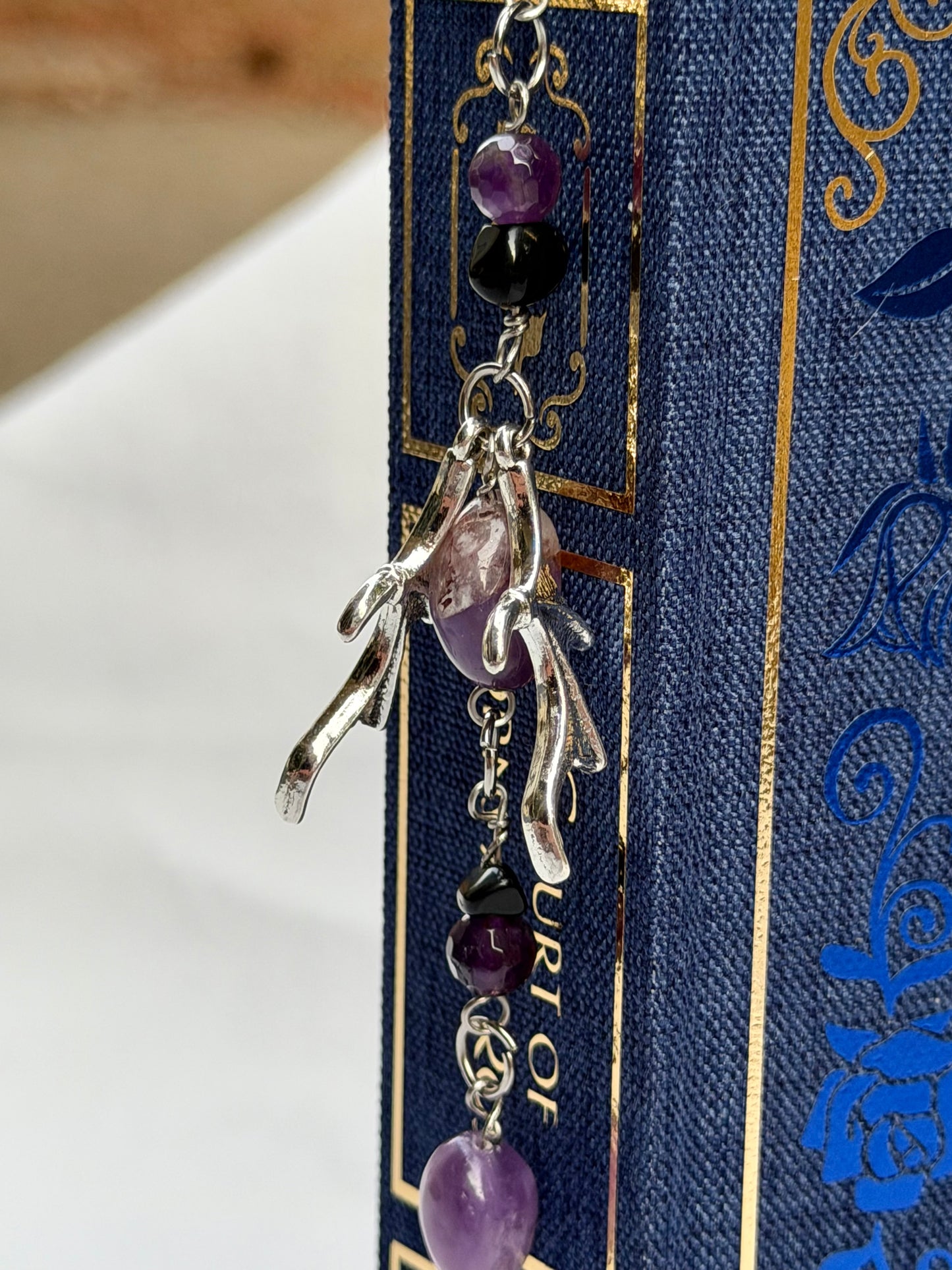 Purple Bat Boys Beaded Bookmark
