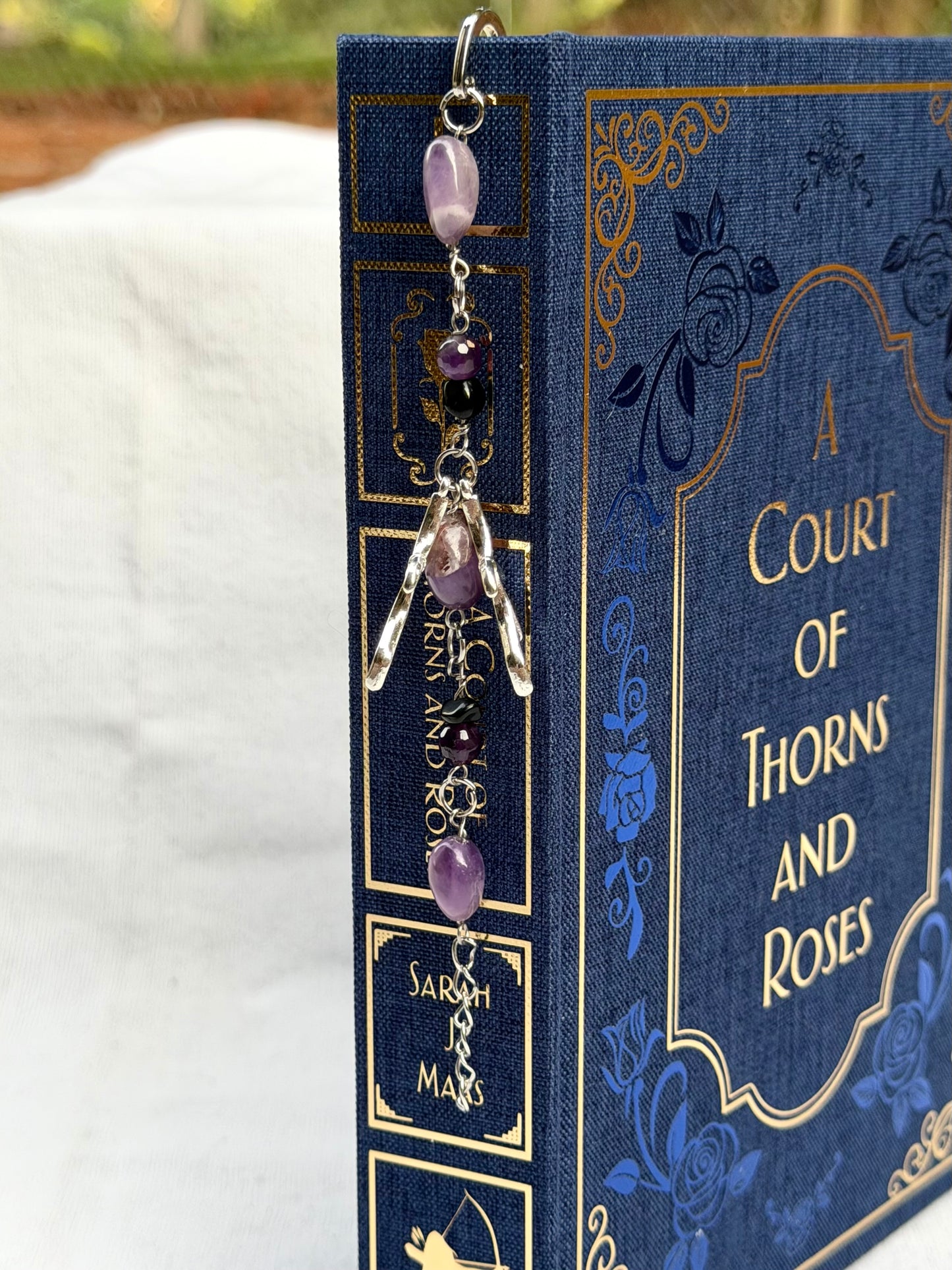 Purple Bat Boys Beaded Bookmark