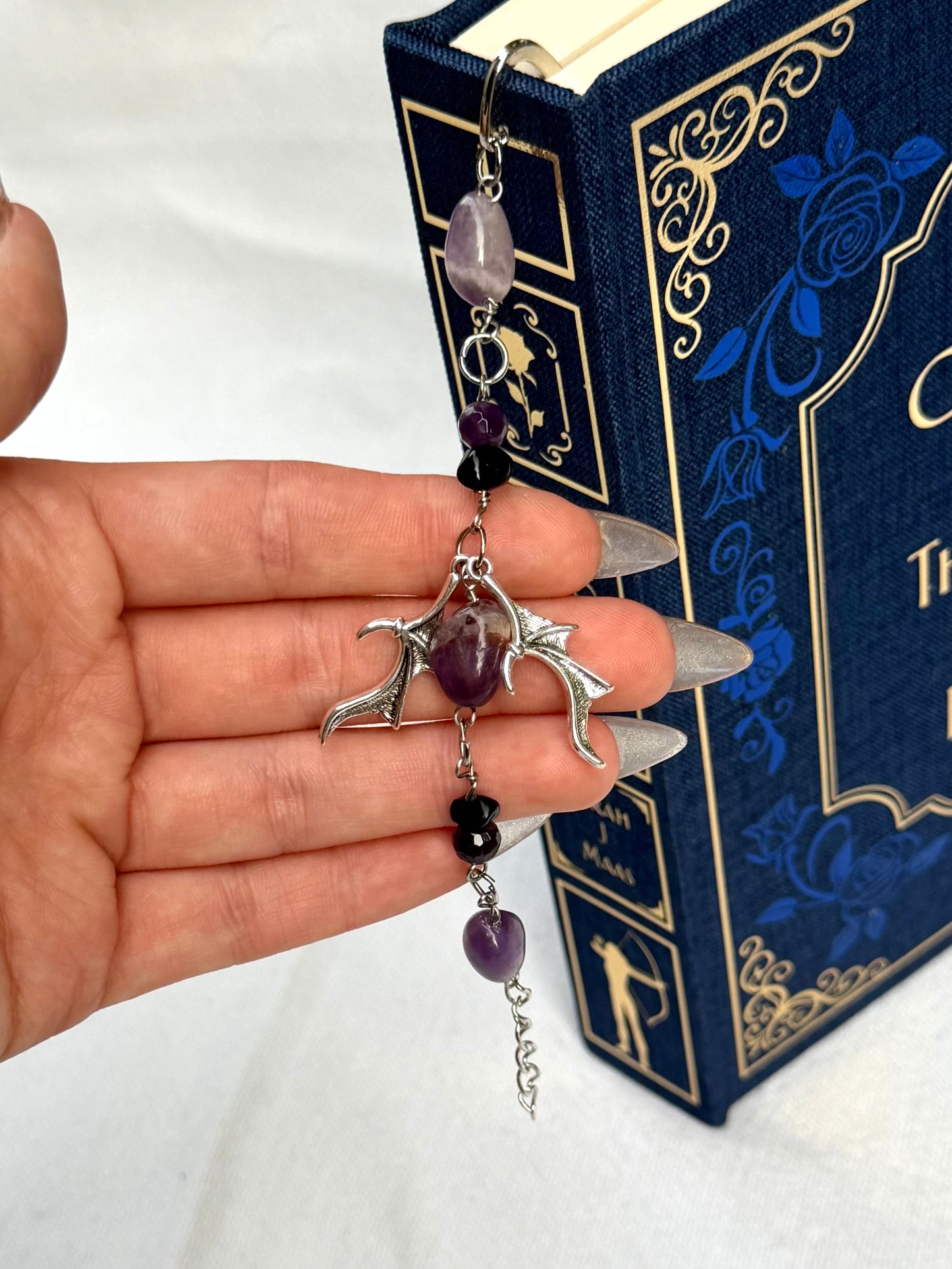 Purple Bat Boys Beaded Bookmark