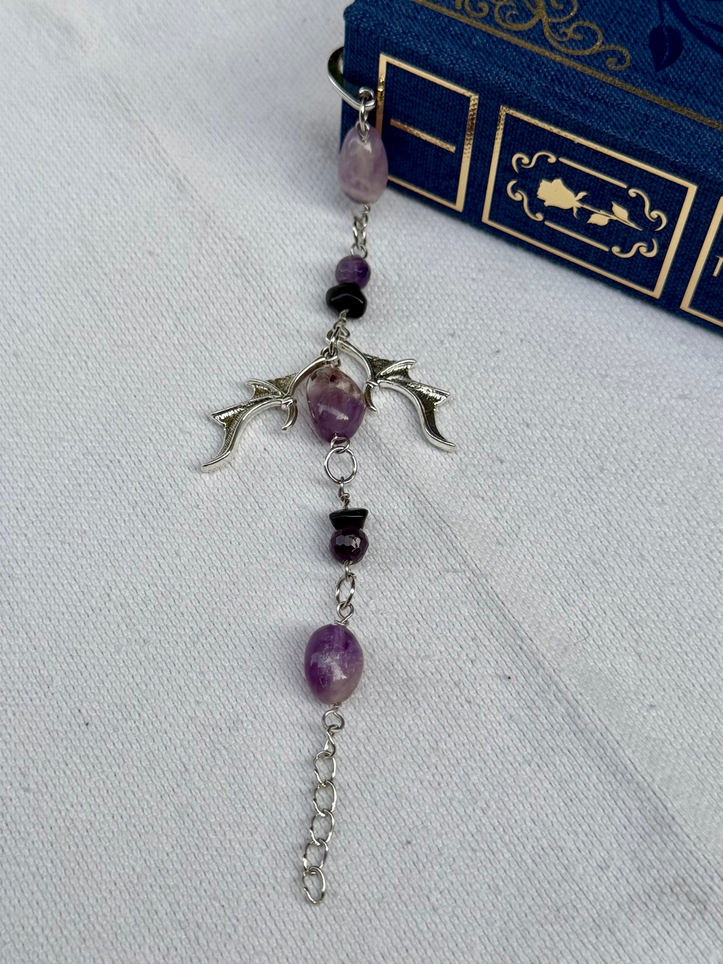 Purple Bat Boys Beaded Bookmark