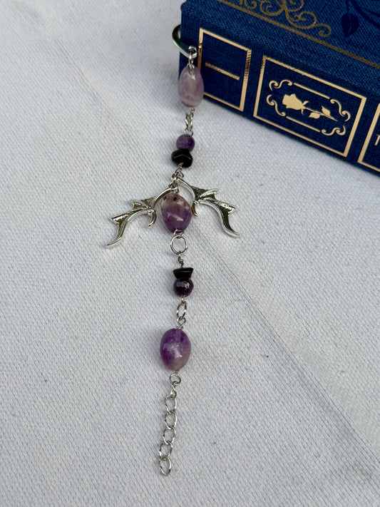 Purple Bat Boys Beaded Bookmark