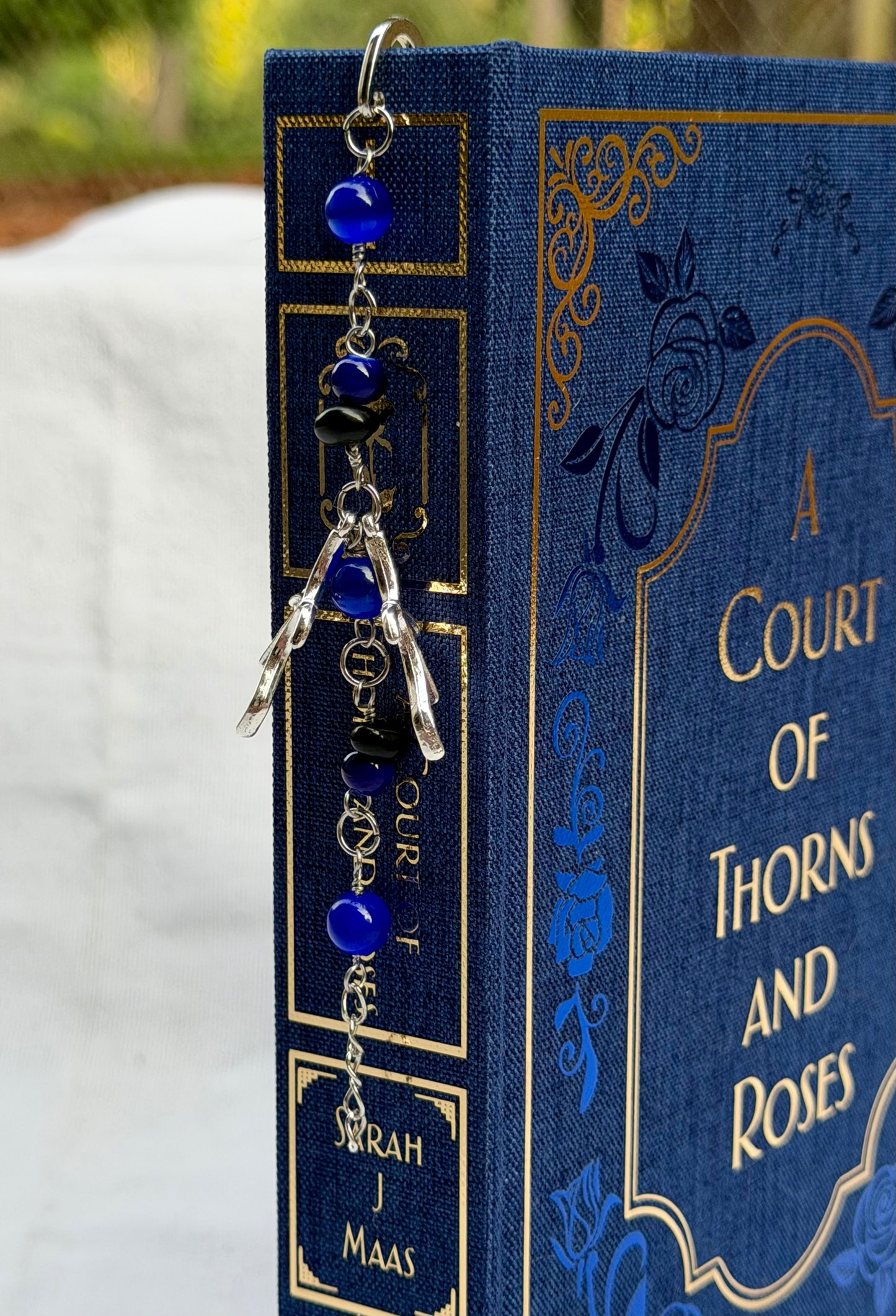Blue Bat Boys Beaded Bookmark