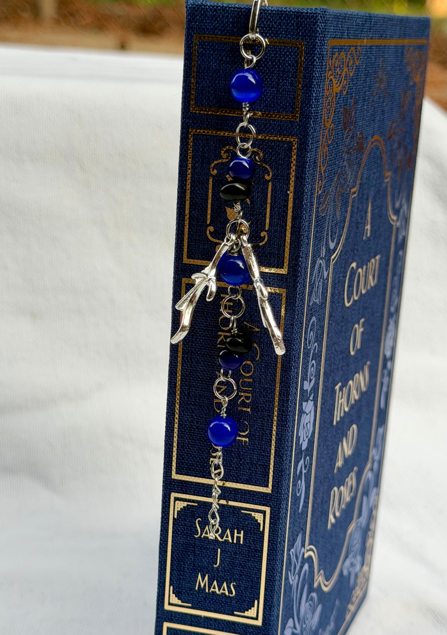 Blue Bat Boys Beaded Bookmark