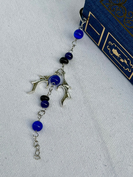 Blue Bat Boys Beaded Bookmark